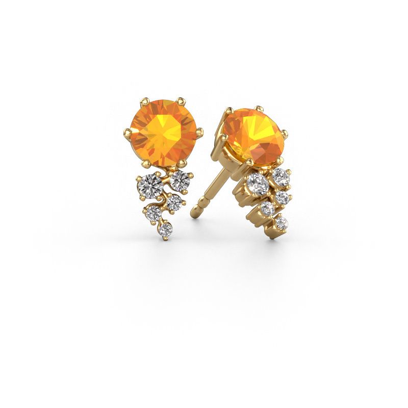 Earrings Royce 585 gold citrin 6 mm