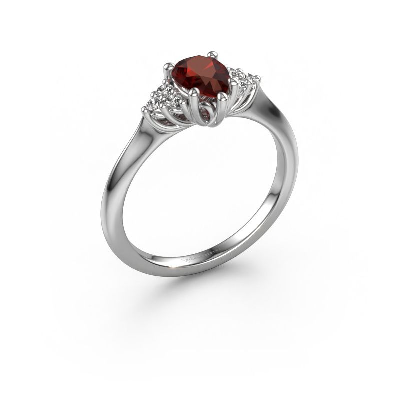 Verlobungsring Felipa PER 950 Platin Granat 7x5 mm