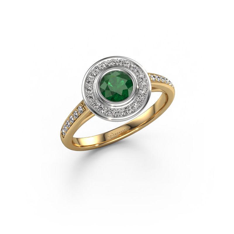 Engagement ring Noud 2 RND 585 gold emerald 5 mm