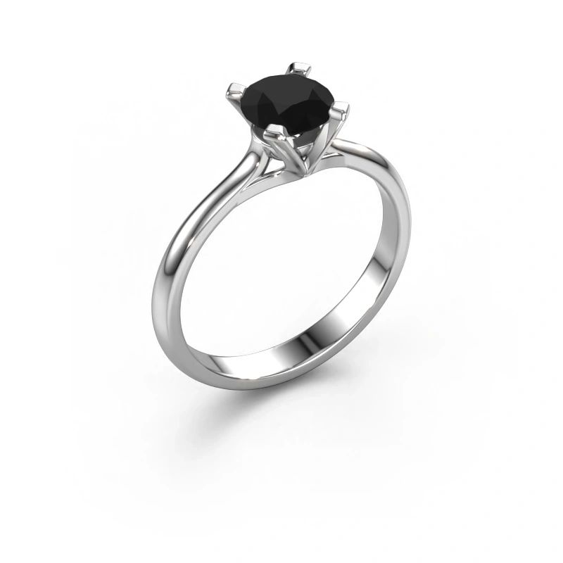 Engagement ring Isa 1 585 white gold black diamond 0.84 crt