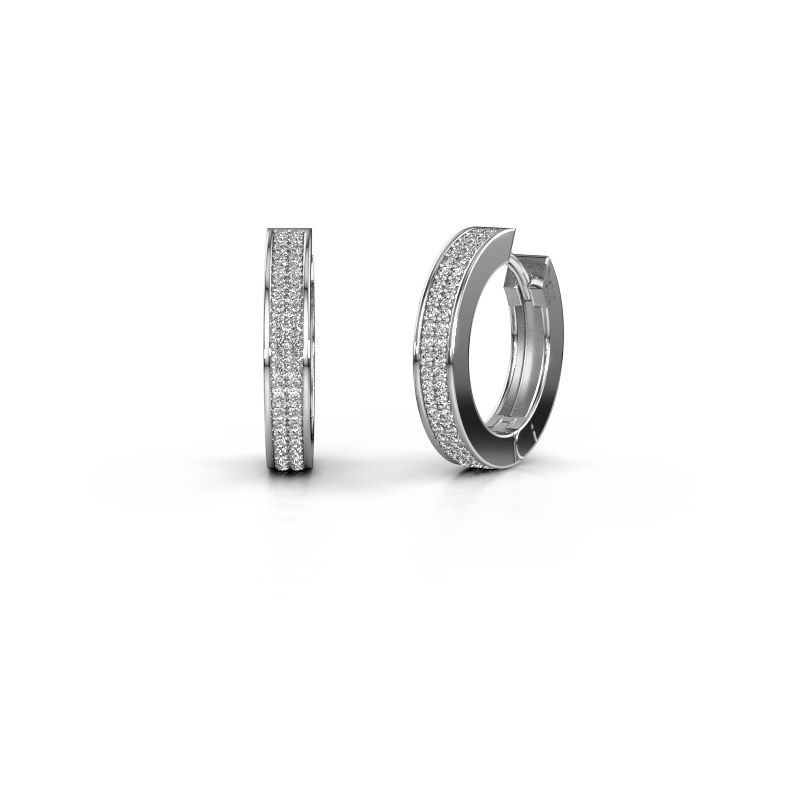 Image of Hoop earrings Renee 5 12 mm 925 silver lab-grown diamond 0.78 crt
