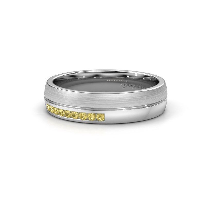 Image of Wedding ring WH0209L25APM<br/>950 platinum ±5x1.7 mm<br/>Yellow sapphire