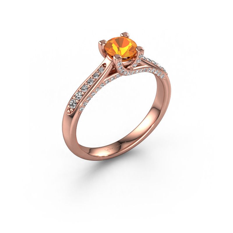 Verlobungsring Mia 3 585 Roségold Citrin 5 mm