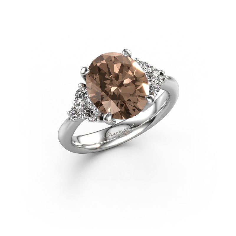 Verlovingsring Aleida OVL 1 950 platina bruine diamant 2.036 crt
