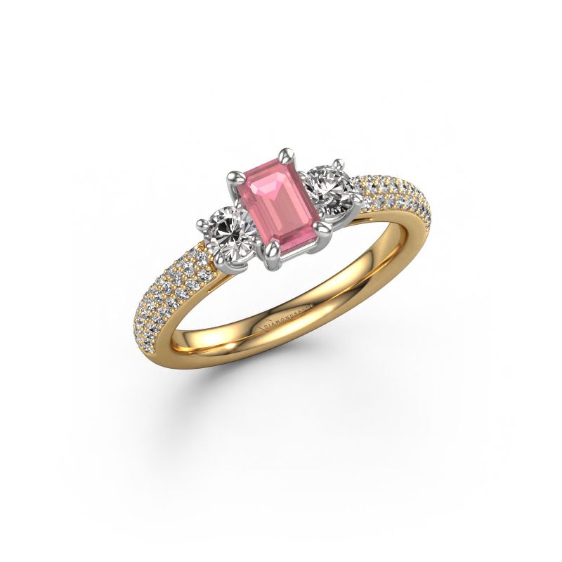 Engagement ring Marielle EME 585 gold tourmaline pink 6x4 mm