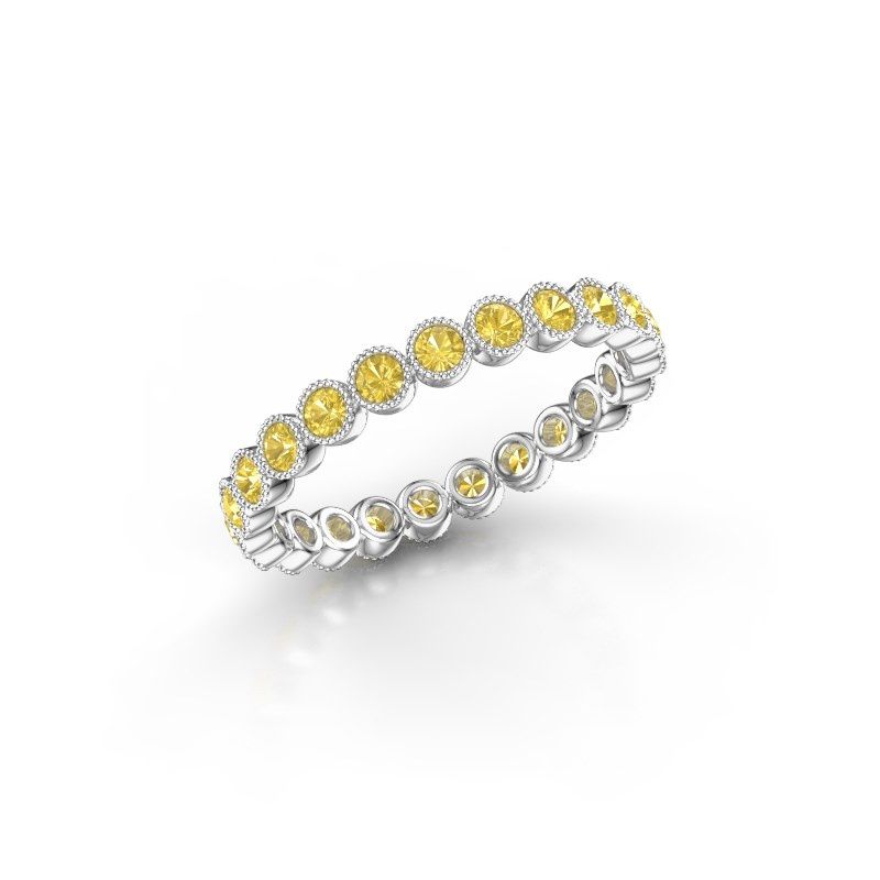 Image of Ring mariam 0.03<br/>585 white gold<br/>Yellow sapphire 2 mm