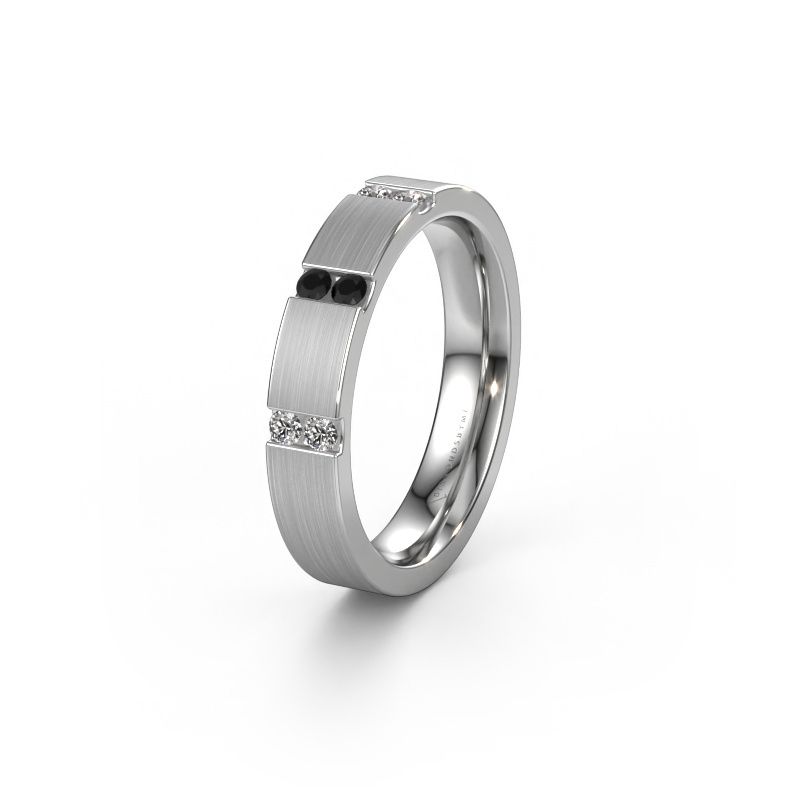 Wedding ring WH2133L14BM 585 white gold black diamond ±4x2.2 mm