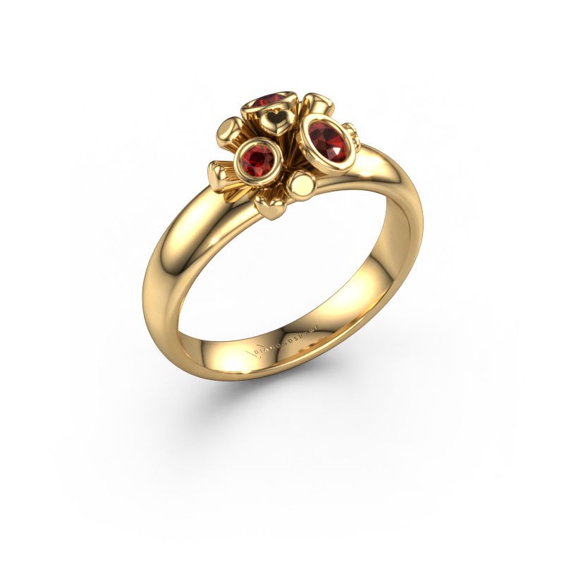 Ring Pameila 585 gold garnet 2 mm
