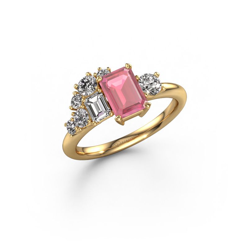 Ring Sabina 585 gold tourmaline pink 7x5 mm