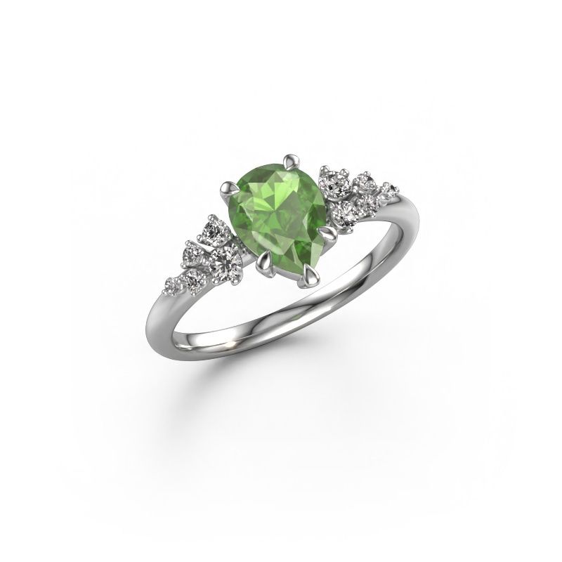 Ring Royce PER 950 platinum tourmaline green 8x6 mm