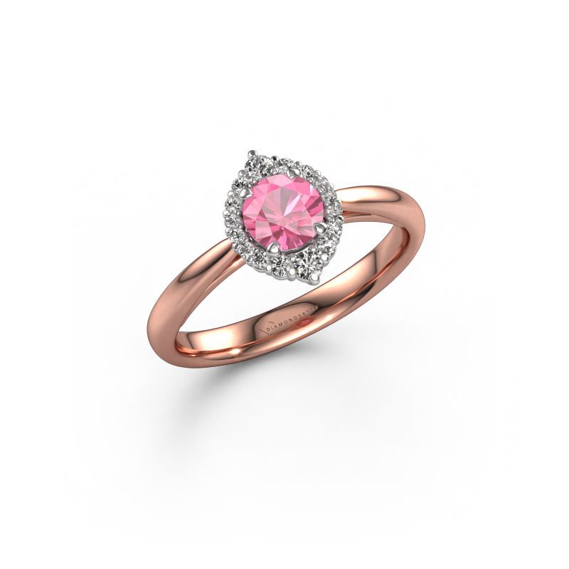 Engagement ring Tora 585 rose gold pink sapphire 5 mm