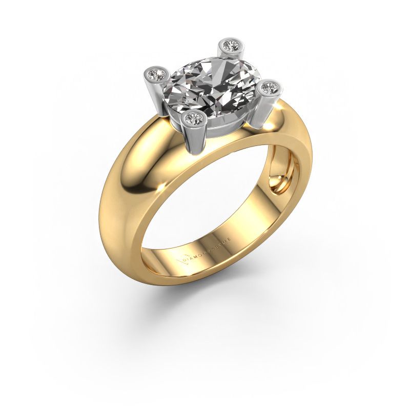 Bague Tamara OVL 585 or jaune diamant synthétique 1.80 crt
