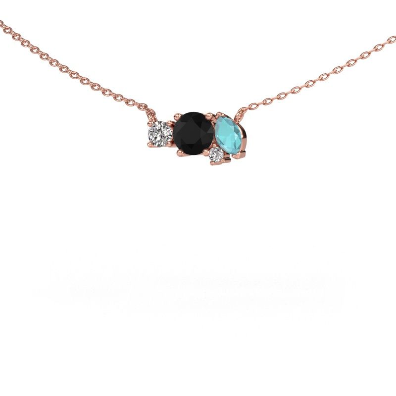 Anhänger Frauke RND 585 Roségold Schwarz Diamant 0.725 crt