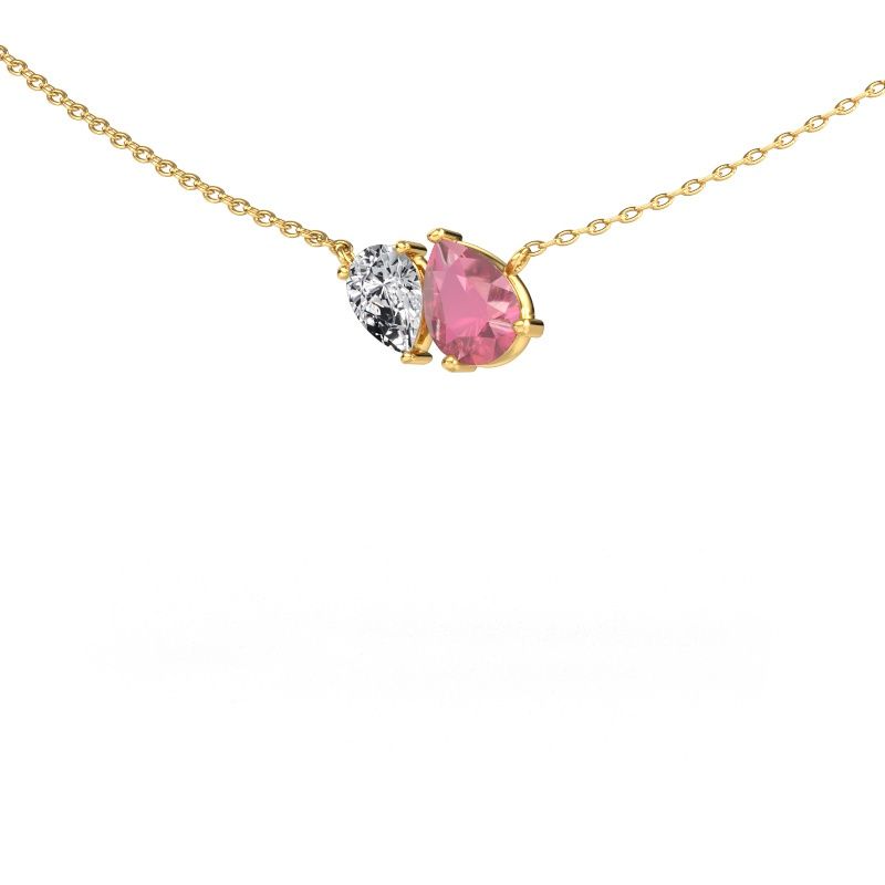 Pendant Toi et Moi PER PER 585 gold tourmaline pink 8x6 mm
