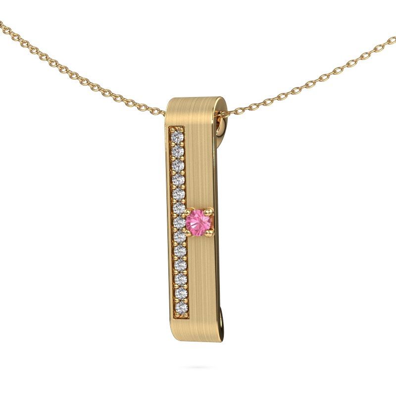 Image de Collier Vicki<br/>585 or jaune<br/>Saphir rose 3 mm