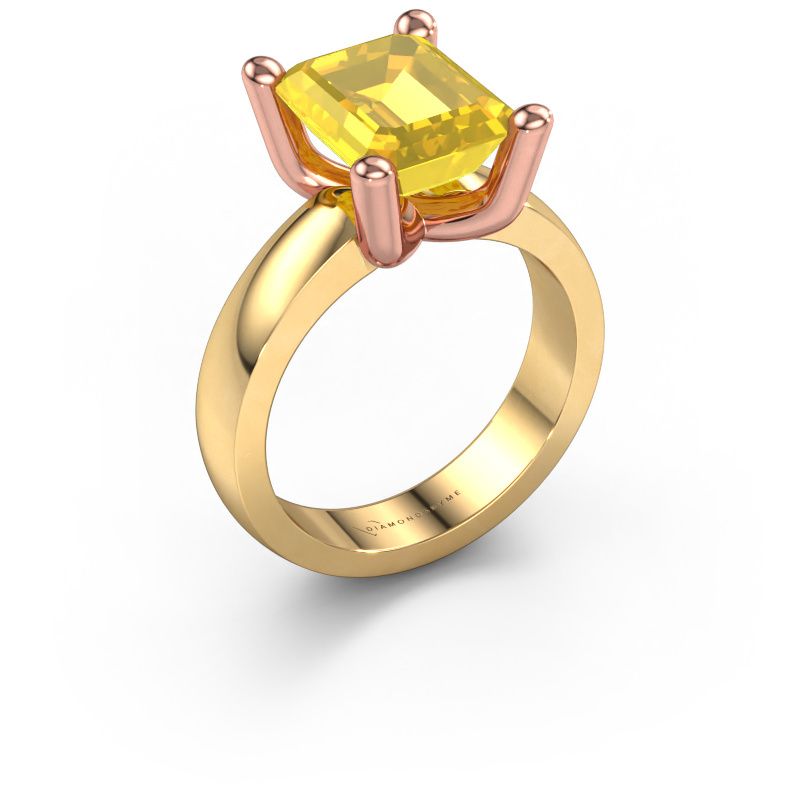 Ring Clelia EME 585 gold yellow sapphire 10x8 mm