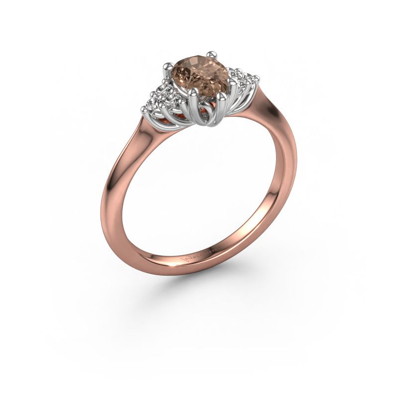 Engagement ring Felipa PER 585 rose gold brown diamond 0.765 crt