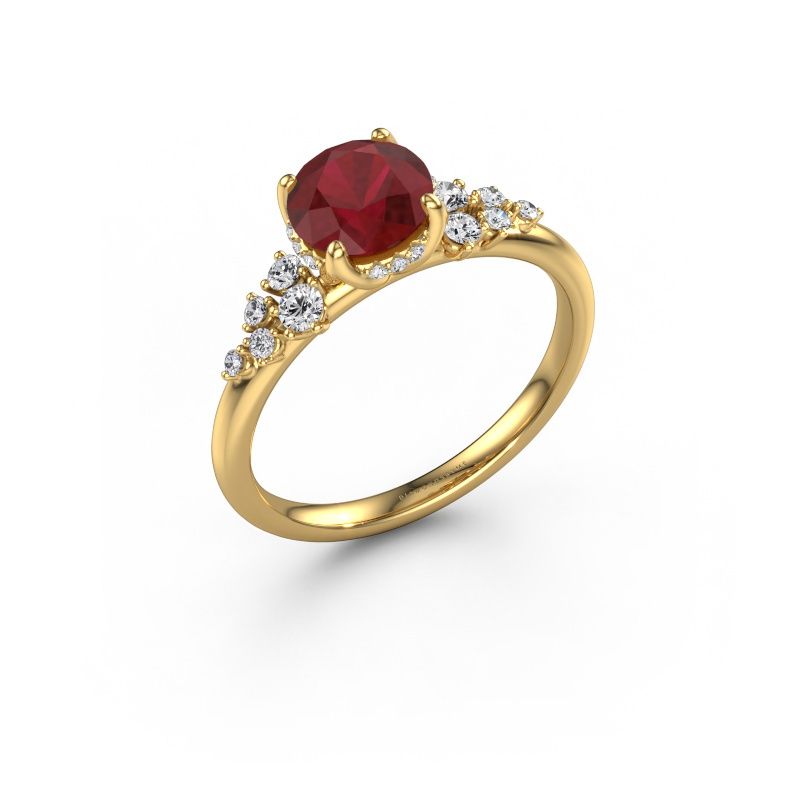 Engagement ring Emma RND 585 gold ruby 6.5 mm