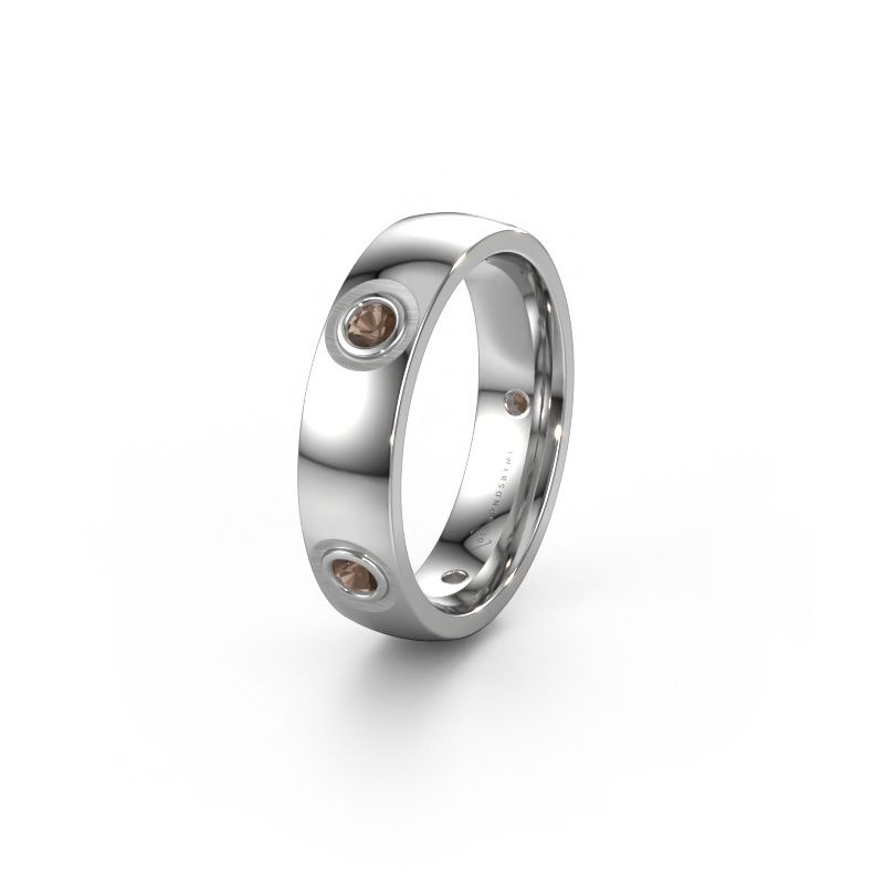 Trouwring WH0139L25BP 950 platina rookkwarts ±5 x 2 mm