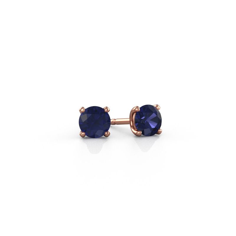Clous d'oreilles Sam RND 585 or rose saphir 5 mm