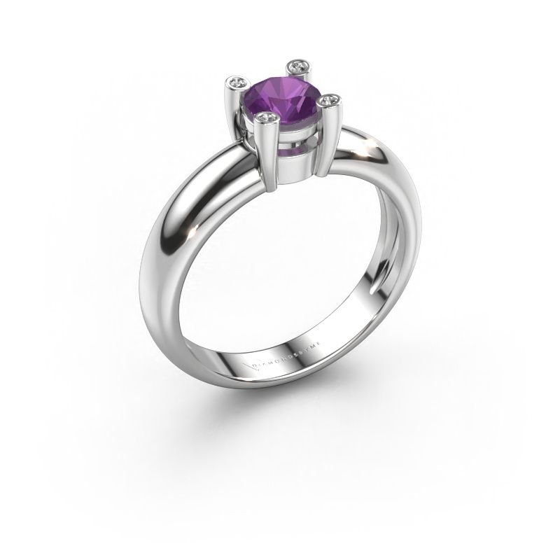 Ring Fleur 950 platinum amethyst 4.7 mm