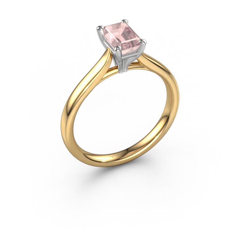 Engagement ring Mignon EME 1 585 gold morganite champagne 6.5x4.5 mm