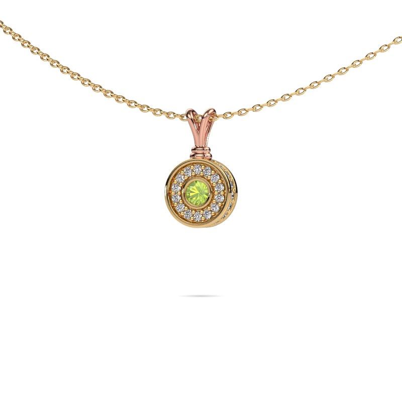 Image of Pendant Roos 585 rose gold peridot 3 mm