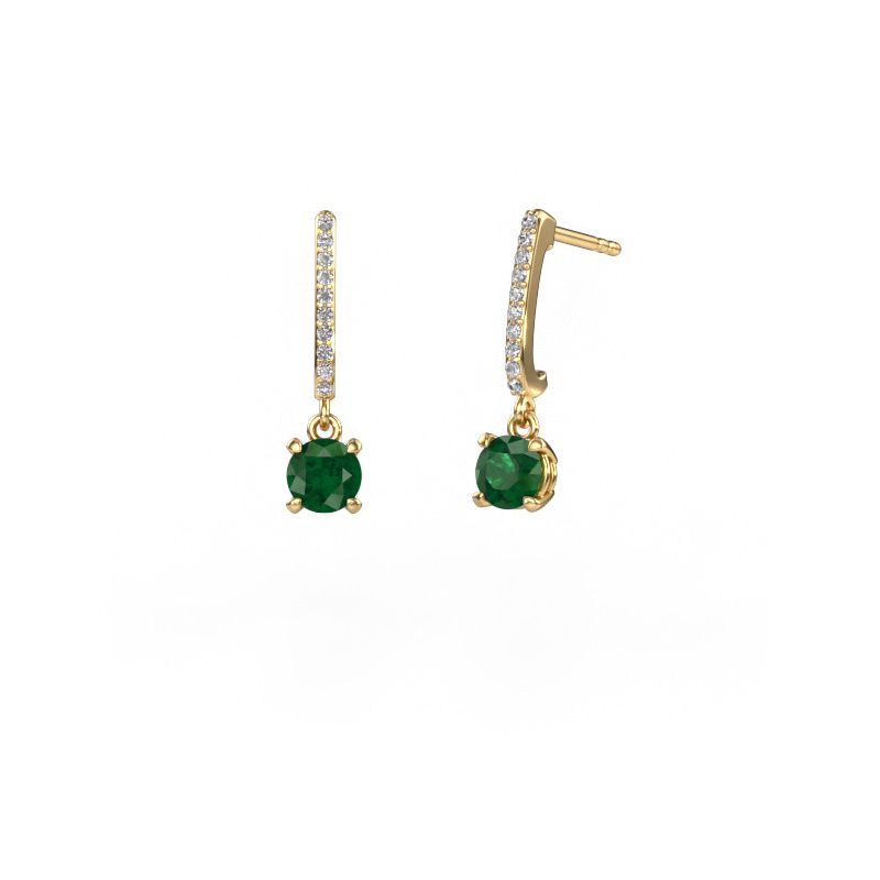Pendants d'oreilles Tanja 1 585 or jaune emeraude 5 mm