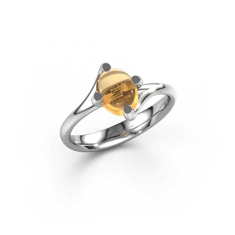 Ring Nora 950 platinum citrin 8x6 mm