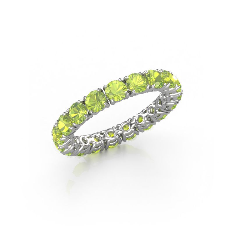 Stackable ring Vivienne 3.4 585 white gold peridot 3.4 mm