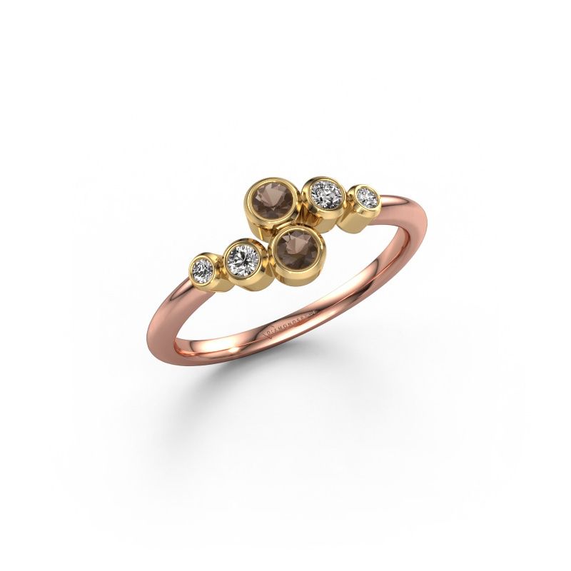 Ring Lonnie 585 rose gold smokey quartz 2.5 mm