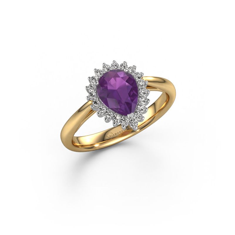 Anillo de compromiso Tilly per 1 585 oro amatista 8x6 mm