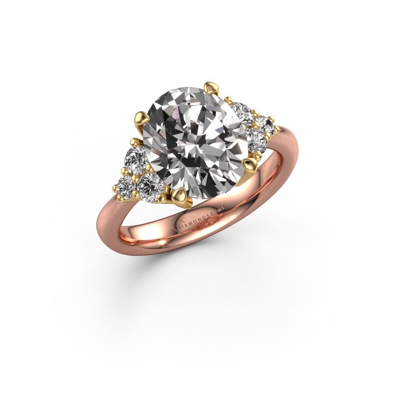 Bague de fiançailles Aleida OVL 1 585 or rose zircone 9x7 mm