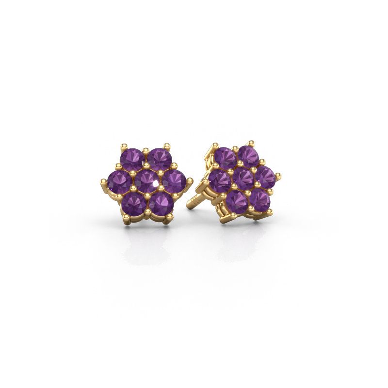Stud earrings Bonita 585 gold amethyst 2.4 mm