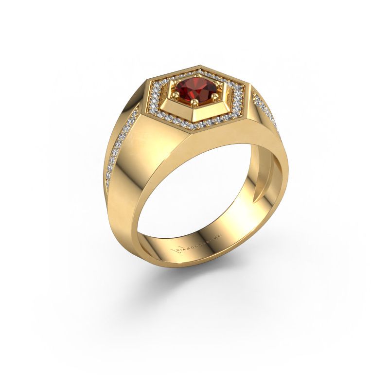 Men's ring Sjoerd 585 gold garnet 4.7 mm