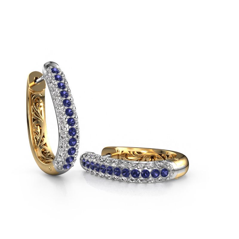 Hoop earrings Danika 12.5 A 585 white gold sapphire 1.7 mm