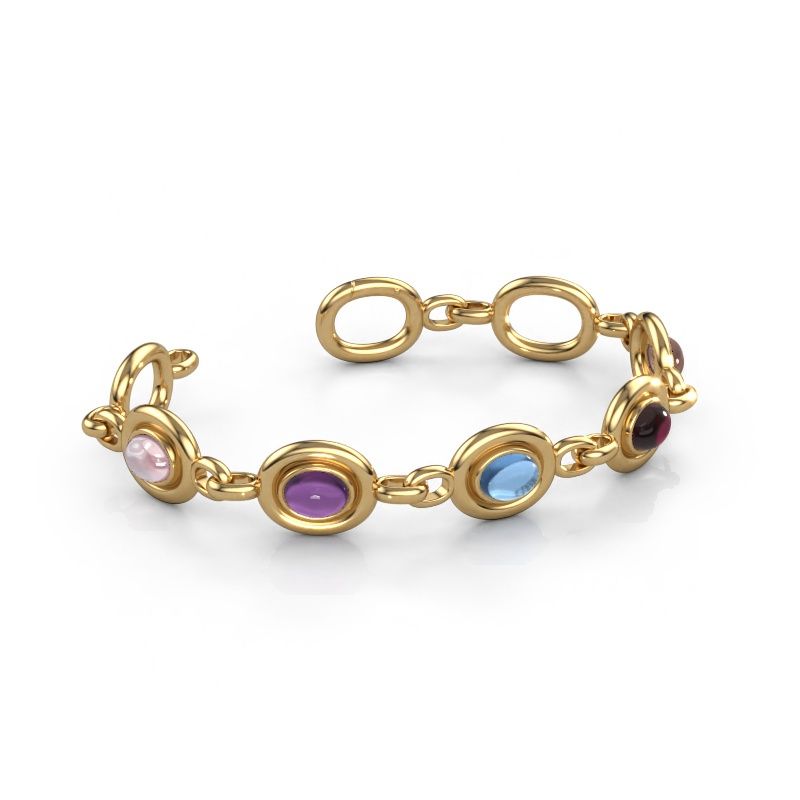 Link bracelet Maxima 5 585 gold morganite champagne 8x6 mm