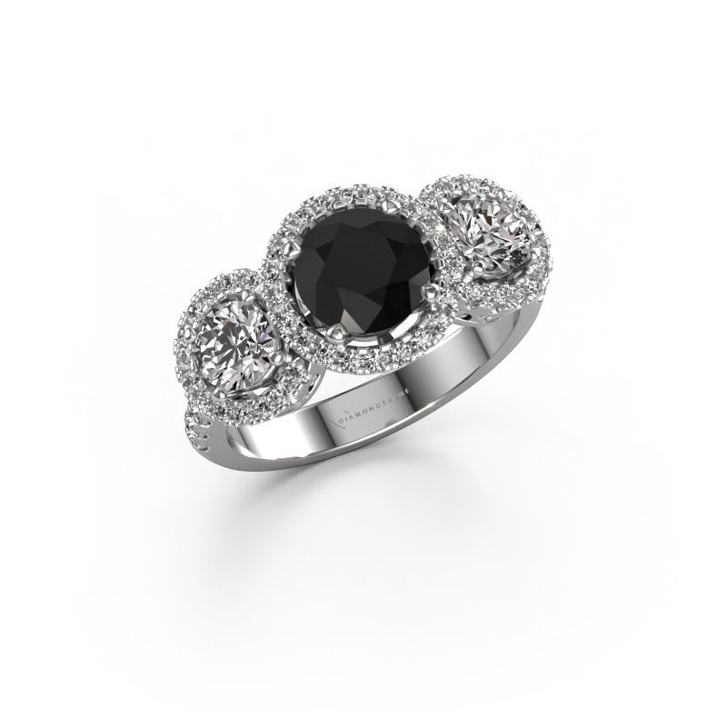 Ring Lacie 950 platina zwarte diamant 2.542 crt