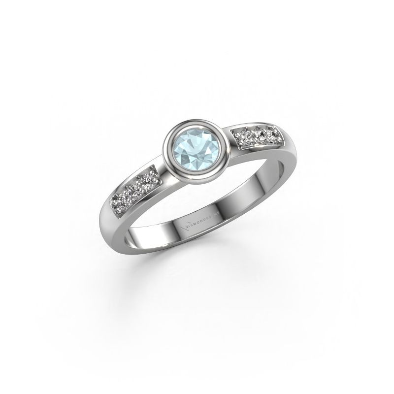 Engagement ring Lieke 585 white gold aquamarine 4 mm