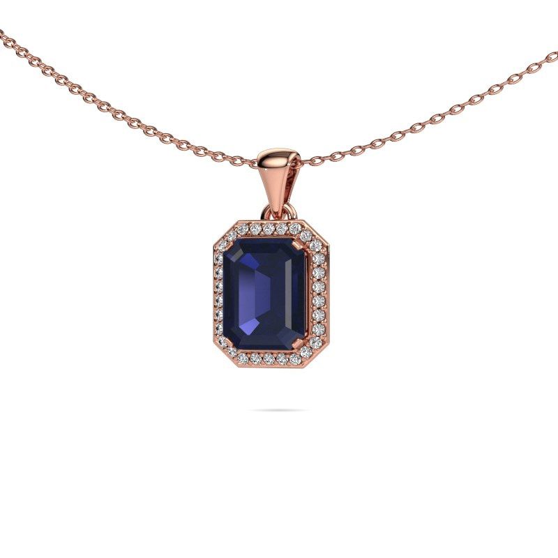 Anhänger Dodie 585 Roségold Saphir 8x6 mm
