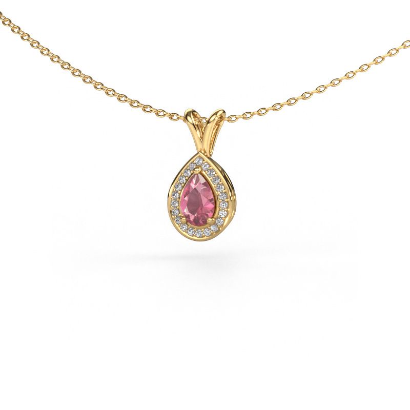 Pendant Ginger 585 gold tourmaline pink 7x5 mm