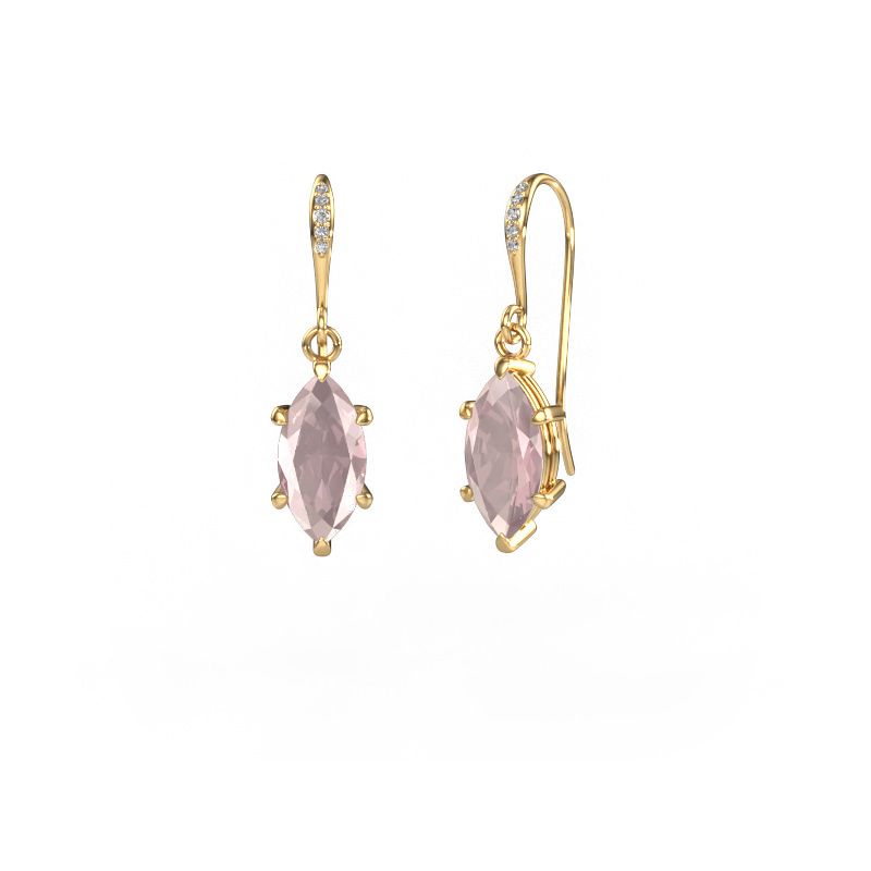 Drop earrings Laurie MRQ 2 585 gold morganite champagne 10x5 mm