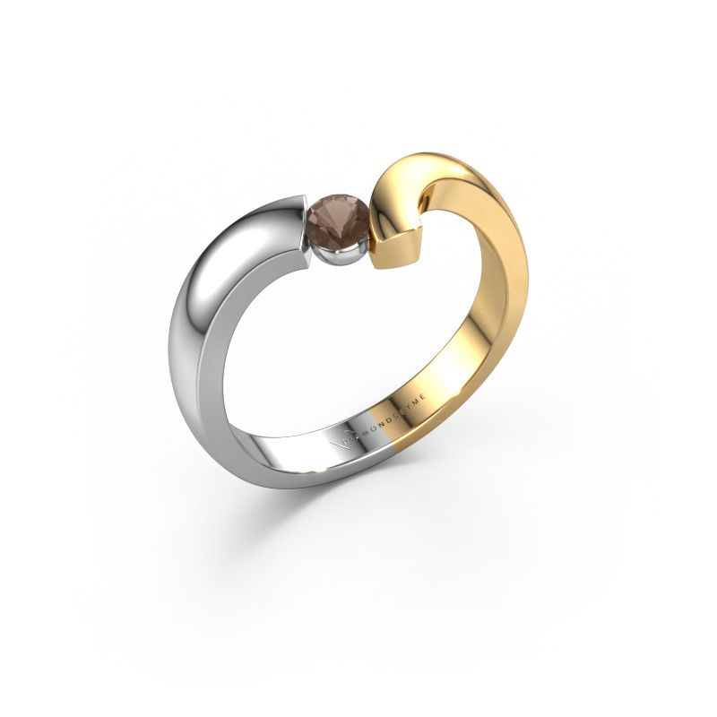 Ring Arda 585 white gold smokey quartz 3.4 mm
