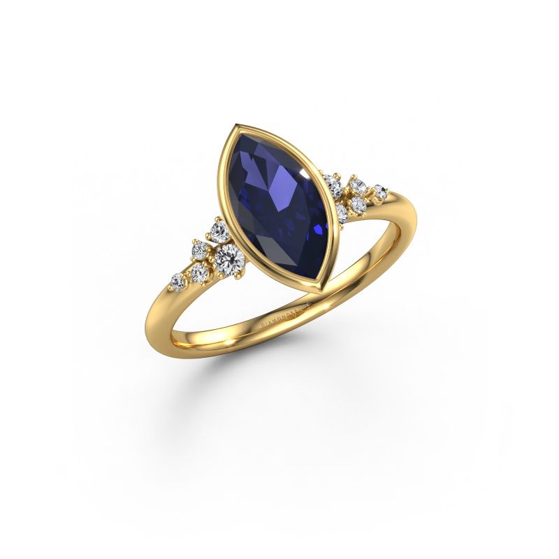Engagement ring Aliyah MRQ 585 gold sapphire 11x5.5 mm