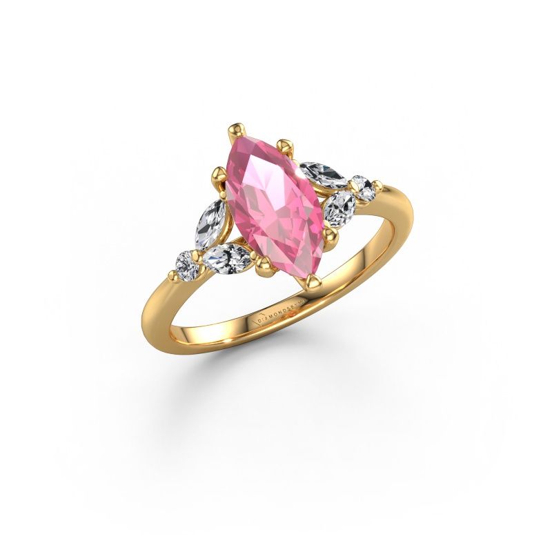 Engagement ring Megan MRQ 585 gold pink sapphire 11x5.5 mm