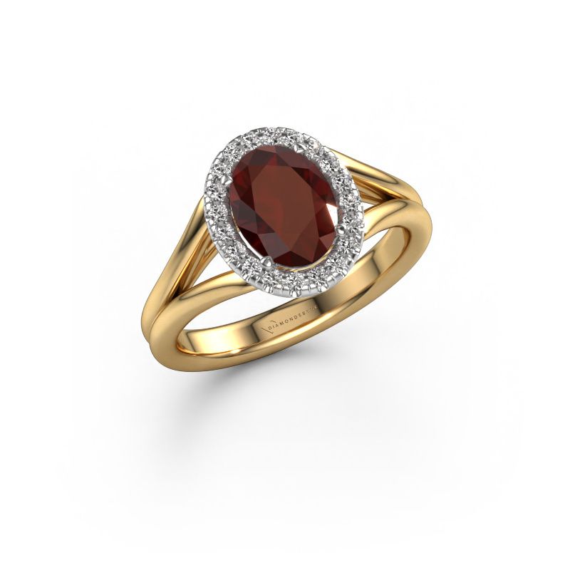 Engagement ring Verla ovl 1 585 gold garnet 8x6 mm