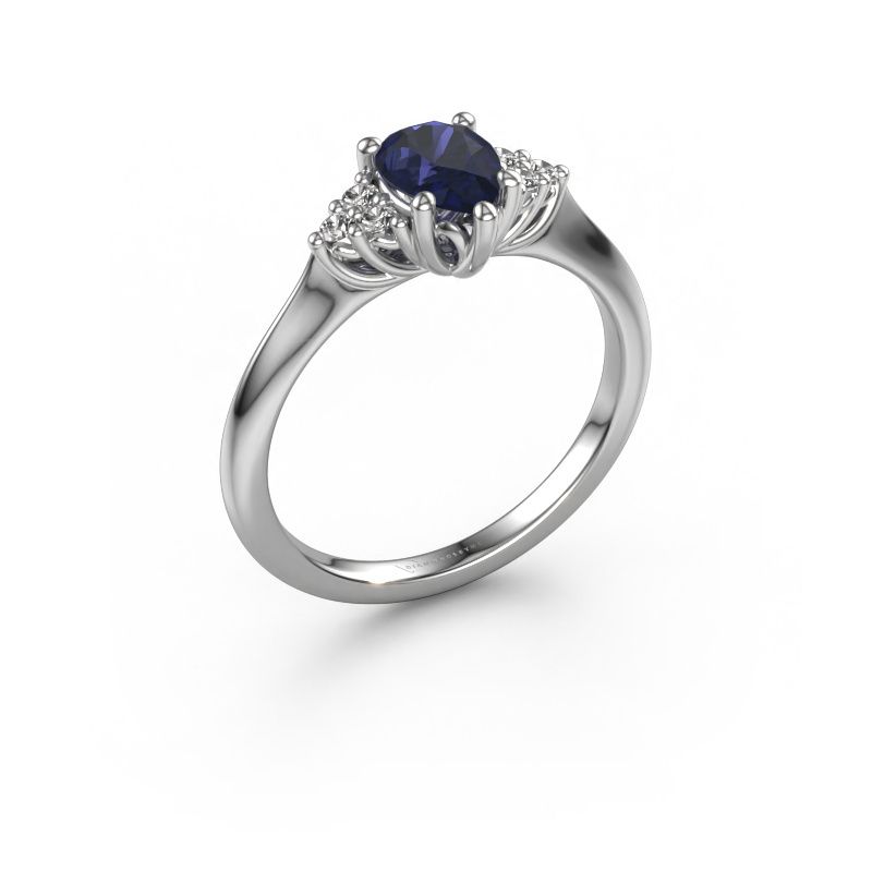 Engagement ring Felipa PER 950 platinum sapphire 7x5 mm
