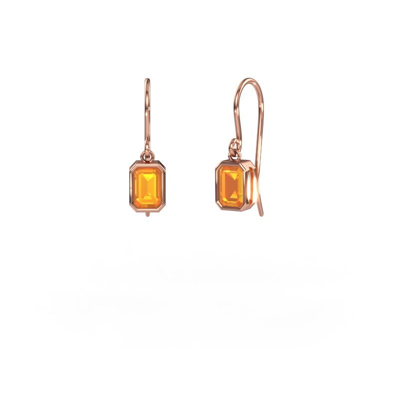 Earrings Lavon EME 585 rose gold citrin 6x4 mm