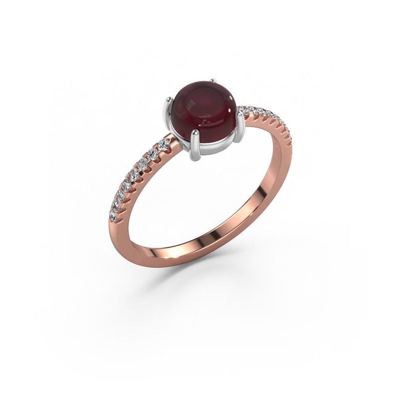 Ring Cathie 585 rose gold garnet 6 mm