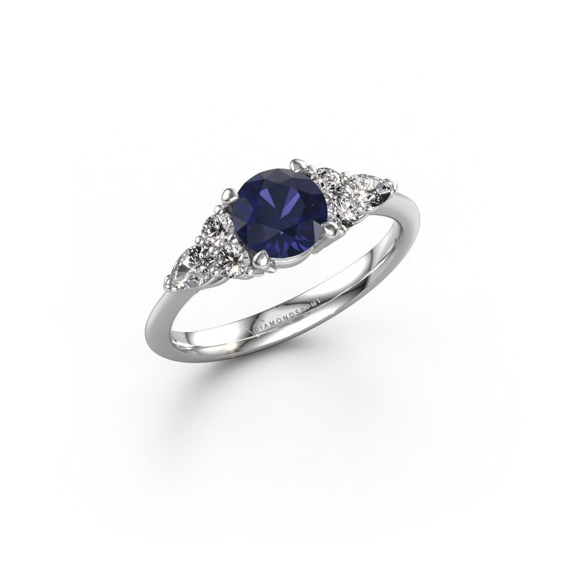 Engagement ring Melani RND 585 white gold sapphire 6 mm